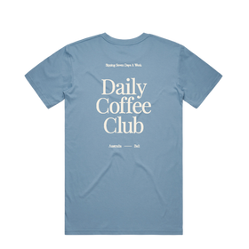 T-shirt Daily Coffee Club DCC back in blue