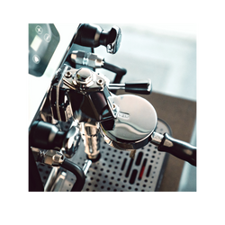 VBM Domobar Junior Espresso machine lever shown.